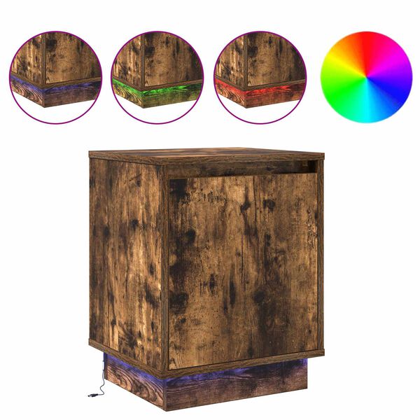 vidaXL Nakts skapītis ar Dūmakaina ozolkoka 39 x 34.5 x 50 cm