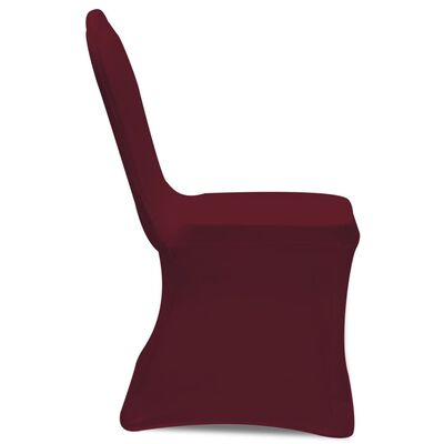 Elastīgs krēsla pārklājs Burgundijas vīna krāsā 6 gab.
