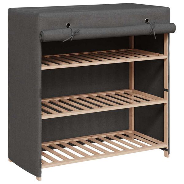 vidaXL apavu skapis ar pārsegu, pelēks, 79x40x80 cm, audums