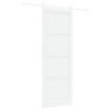 vidaXL Slīdo&scaron;ās durvis Balts 83 x 232 cm Priedes masīvkoks