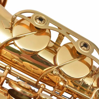 vidaXL alta saksofons, Eb, dzeltens misiņš ar zelta laku