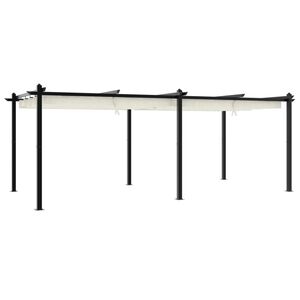 vidaXL dārza nojume ar izvelkamu jumtu, 3x6 m, krēmkrāsas