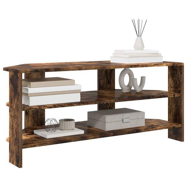 vidaXL StūraTVskapis Dūmaka ozols 102x40,5x45cm Inženierijas koks