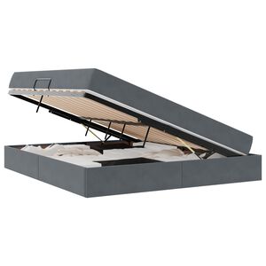 vidaXL Gulta ar uzglabā&scaron;anas vietu un matraci ar matraci Tum&scaron;i pelēks