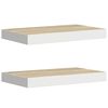 vidaXL sienas plaukti, 2 gab., balti, ozolkoka, 50x23,5x3,8 cm, MDF