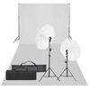 vidaXL fotostudijas komplekts, gaismas un fons