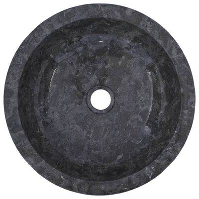 vidaXL izlietne, Ø40x12 cm, pelēks marmors