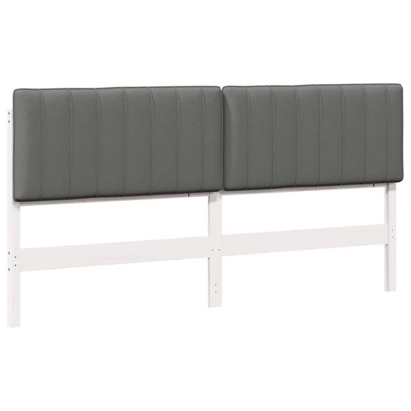 vidaXL Mīkstināts gultas galvgalis Balts un gai&scaron;i pelēks 200 cm