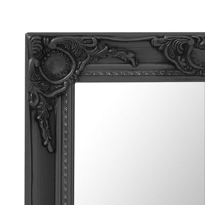 vidaXL baroka stila sienas spogulis, 50x60 cm, melns