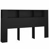 vidaXL gultas galvgalis ar plauktu, melns, 180x18,5x104,5 cm