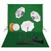 vidaXL fotostudijas komplekts &ndash; lampas, lietussargi, fons, reflektori