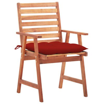 vidaXL dārza krēsli ar matračiem, 2 gab., akācijas masīvkoks