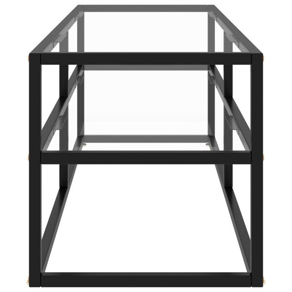 vidaXL TV galdiņš, melns, 120x40x40 cm, rūdīts stikls