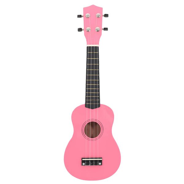 vidaXL soprāna bērnu ukulele ar somu, rozā, 21"