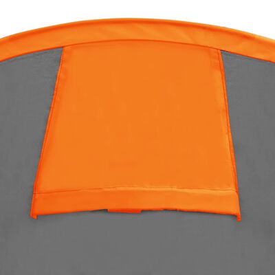 vidaXL četrvietīga telts, pelēka un oranža