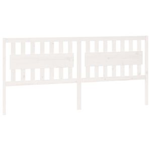vidaXL gultas galvgalis, balts, 205,5x4x100 cm, priedes masīvkoks