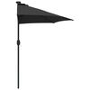 vidaXL Dārza parasols Melna 294 x 150 x 224 cm Poliesters un tērauds