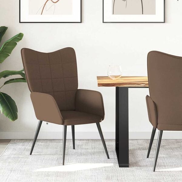 vidaXL atpūtas krēsls, brūns audums