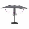 vidaXL Dārza parasols Antracīts 385 x 209 x 244 cm audums
