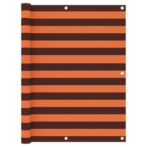 vidaXL balkona aizslietnis, 120x600cm, oranžs un brūns oksforda audums