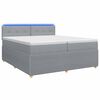 vidaXL Kontinentālā gulta ar matraci Gai&scaron;i pelēka 200 x 200 cm Audums