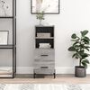 vidaXL kumode, pelēka ozolkoka, 34,5x34x90 cm, inženierijas koks