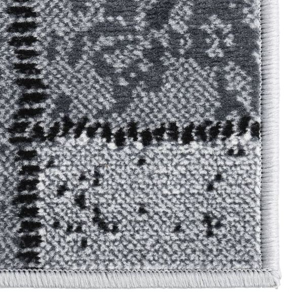 vidaXL paklāja celiņ&scaron;, BCF, pelēks bloku raksts, 80x200 cm