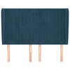 vidaXL galvgalis ar malām, 147x23x118/128 cm, tum&scaron;i zils samts