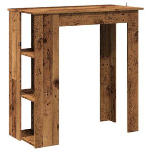 vidaXL bāra galds ar plauktu, 102x50x103,5 cm, inženierijas koks