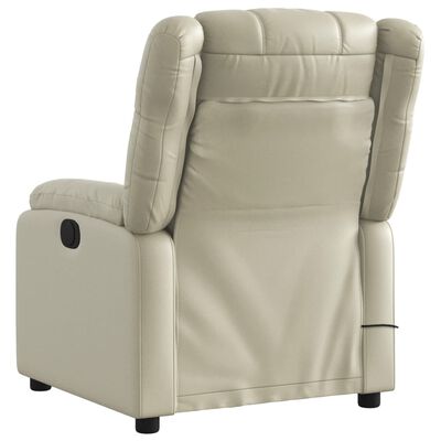 vidaXL elektrisks masāžas krēsls, atgāžams, krēmkrāsas mākslīgā āda