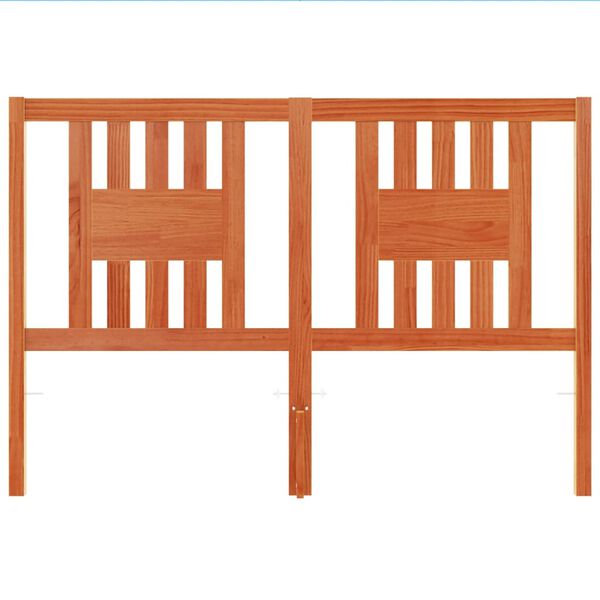 vidaXL galvgalis, vaska brūns, 140 cm, priedes masīvkoks