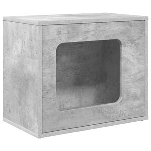 vidaXL Kaķu māja Betona pelēks 51 x 30 x 42,5 cm Inženierijas koks