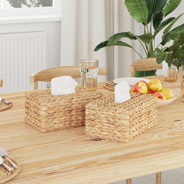 vidaXL Salvetes kastes vāki 2 pcs Ūdens hiacintes 27.5 x 16.5 x 14 cm