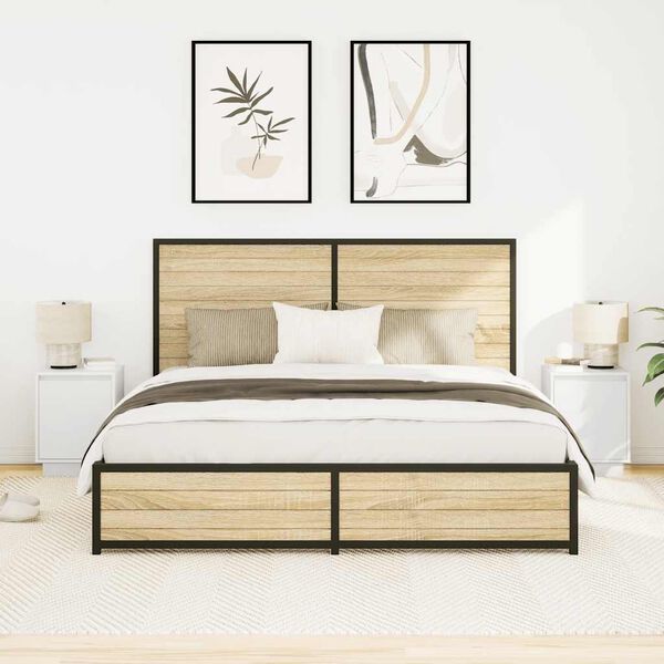 vidaXL naktsskapī&scaron;i ar LED gaismām 2 gab. Balts 38x34x50 cm