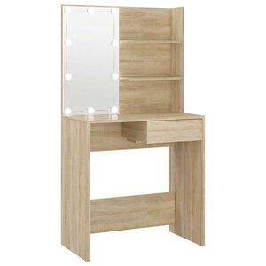 vidaXL tualetes galdiņ&scaron; ar LED, Sonoma ozols, 74,5x40x141 cm, inženierkoks