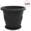 vidaXL Augu podi 24 gab. Melna &Oslash; 39 x 32 cm Plastmasa