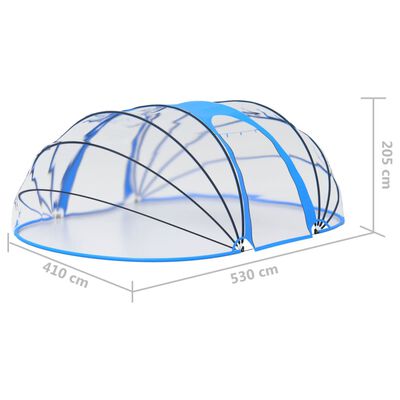 vidaXL baseina kupols, ovāls, 530x410x205 cm