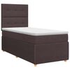 vidaXL Kontinentālā gulta ar matraci Tum&scaron;i brūna 90 x 190 cm Audums
