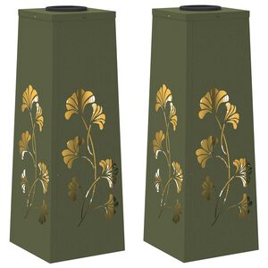 vidaXL Saules LED ceļa gaisma 2 gab. Silti balts 18 x 18 x 50 cm