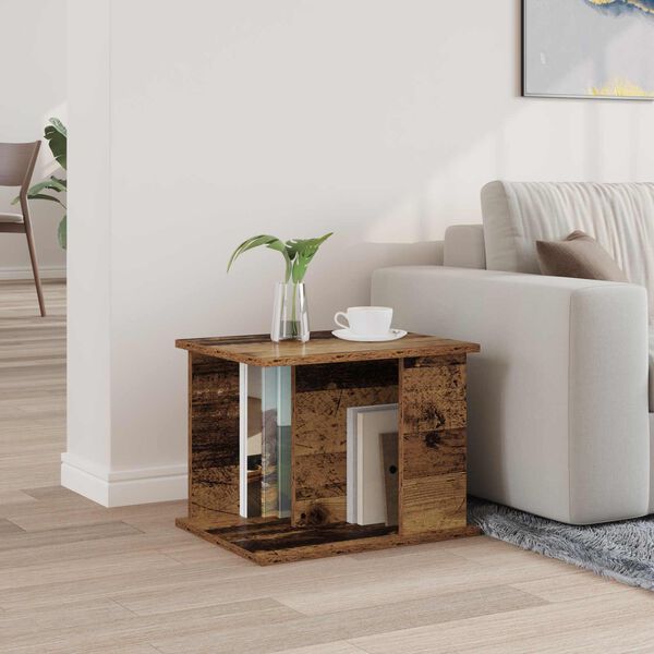 vidaXL Žurnālu statīvs Vecs koks 35 x 35 x 45 cm Inženierijas koks