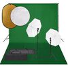 vidaXL fotostudijas komplekts &ndash; gaismas, fons, reflektori