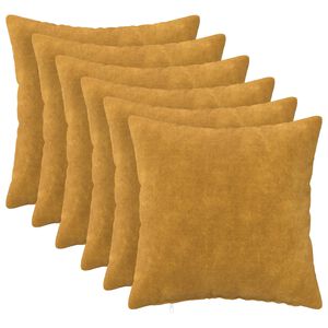 vidaXL Spilvens 6 gab. HEERLEN Dzeltena 30 x 30 cm Mikro&scaron;ķiedru vilna