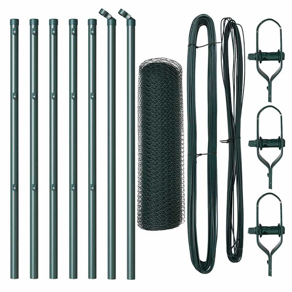 vidaXL Žoga āķis Zaļa 10 x 0,5 m (13 mm siets) Tērauds un PVC