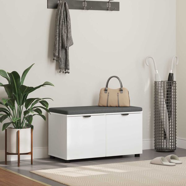 vidaXL Zāles sols ar spilvenu ar uzglabā&scaron;anu Balts 80 x 46 x 46 cm