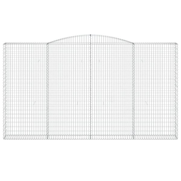 vidaXL arkveida gabiona grozi, 4 gb., 400x30x220/240cm, cinkota dzelzs