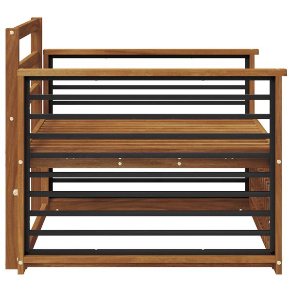 vidaXL 2 Gabals Dīvāns ar rokām Cietā akācijas koks Dabiska