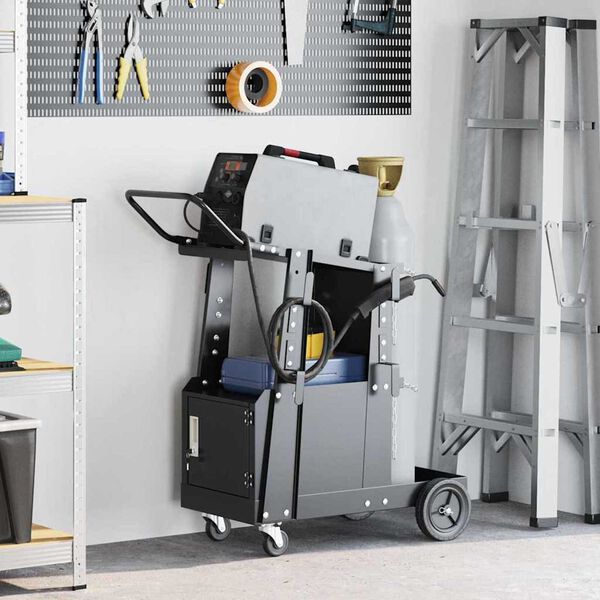 vidaXL Metināšanas ratiņi Melna 90 x 46 x 96 cm Tērauds