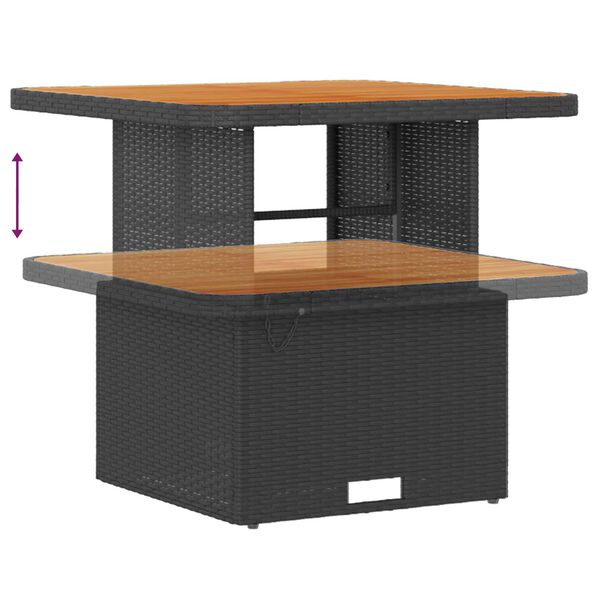 vidaXL Dārza dīvānu komplekts 9 pcs Melna poliratāns