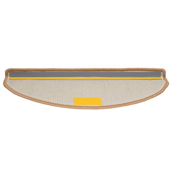 vidaXL kāpņu paklājiņi, 30 gab., 65x21x4 cm, bē&scaron;i, pusapaļi, lieli