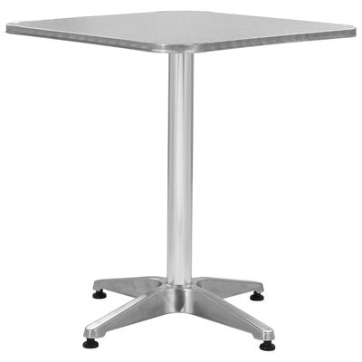 vidaXL dārza galds, sudraba krāsa, 60x60x70 cm, alumīnijs